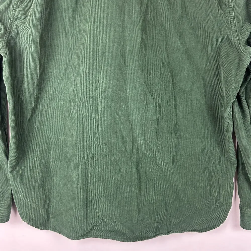 J. Crew Green Corduroy CPO Button Up Shirt Forest Green BJ464 Men's Size XXL
